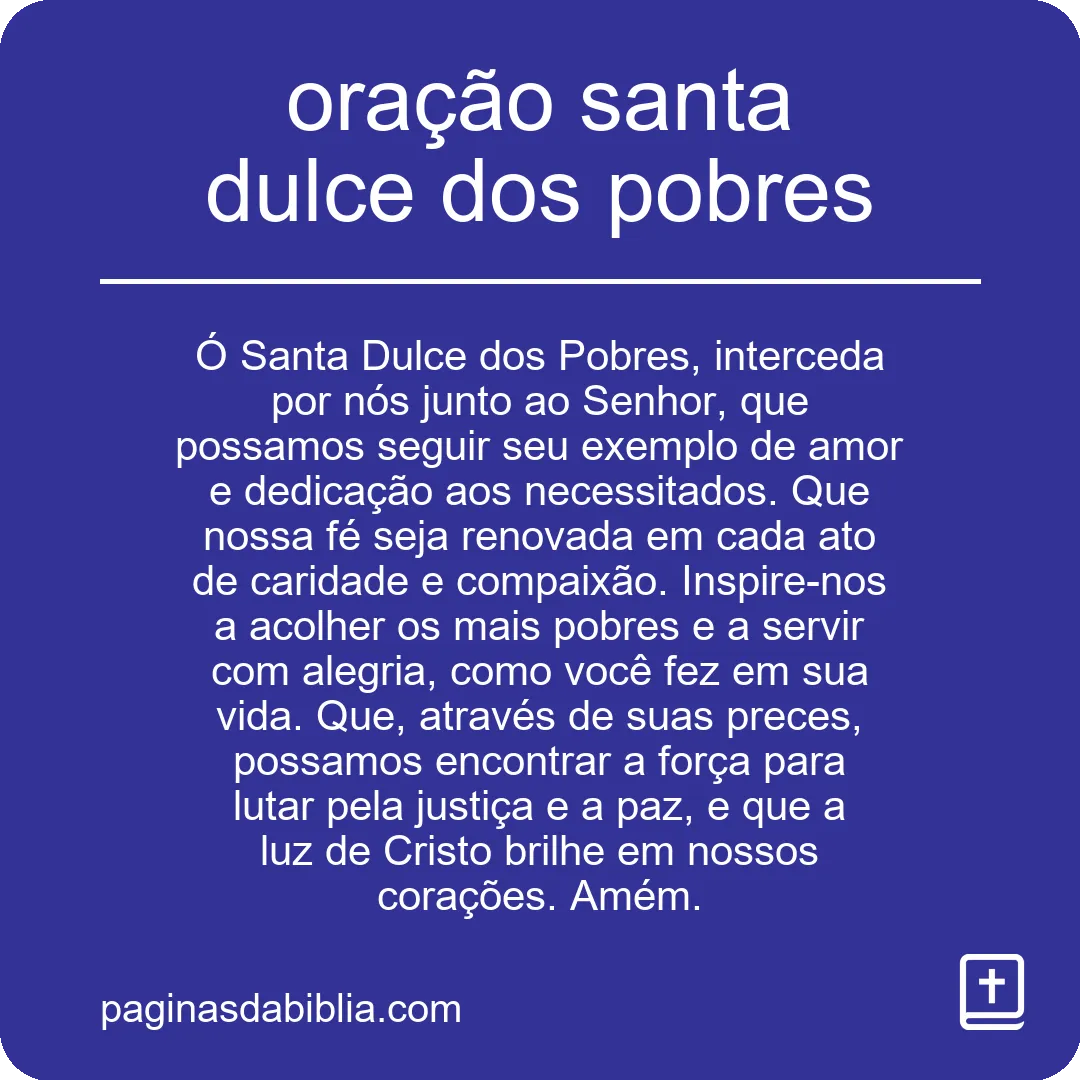 oração santa dulce dos pobres