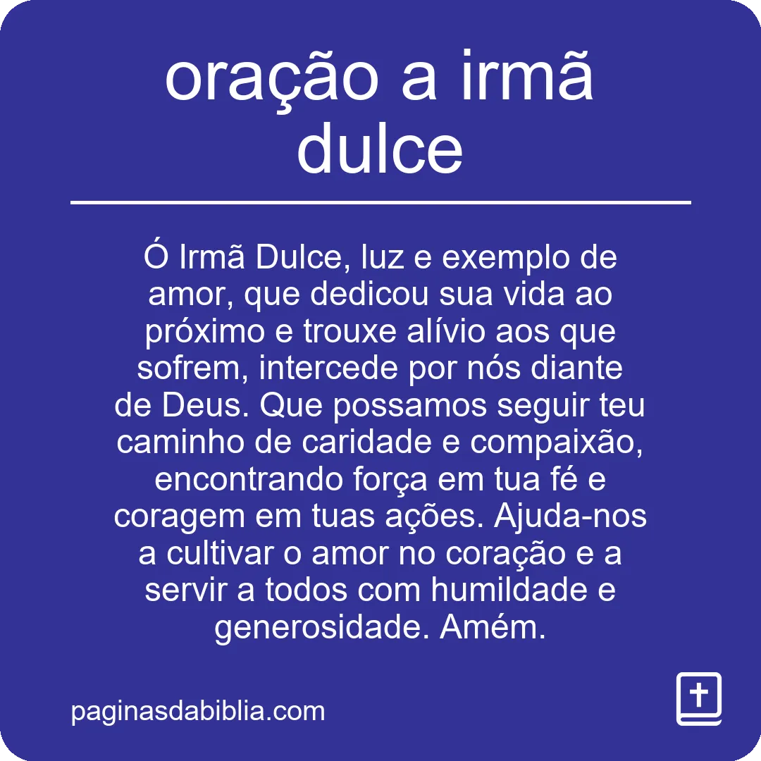 oração a irmã dulce