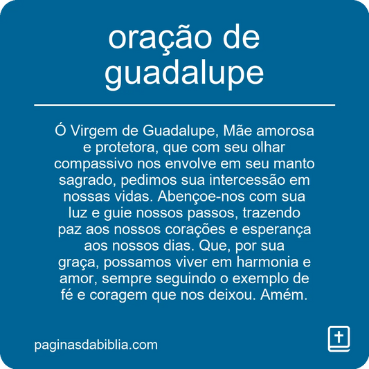 oração de guadalupe