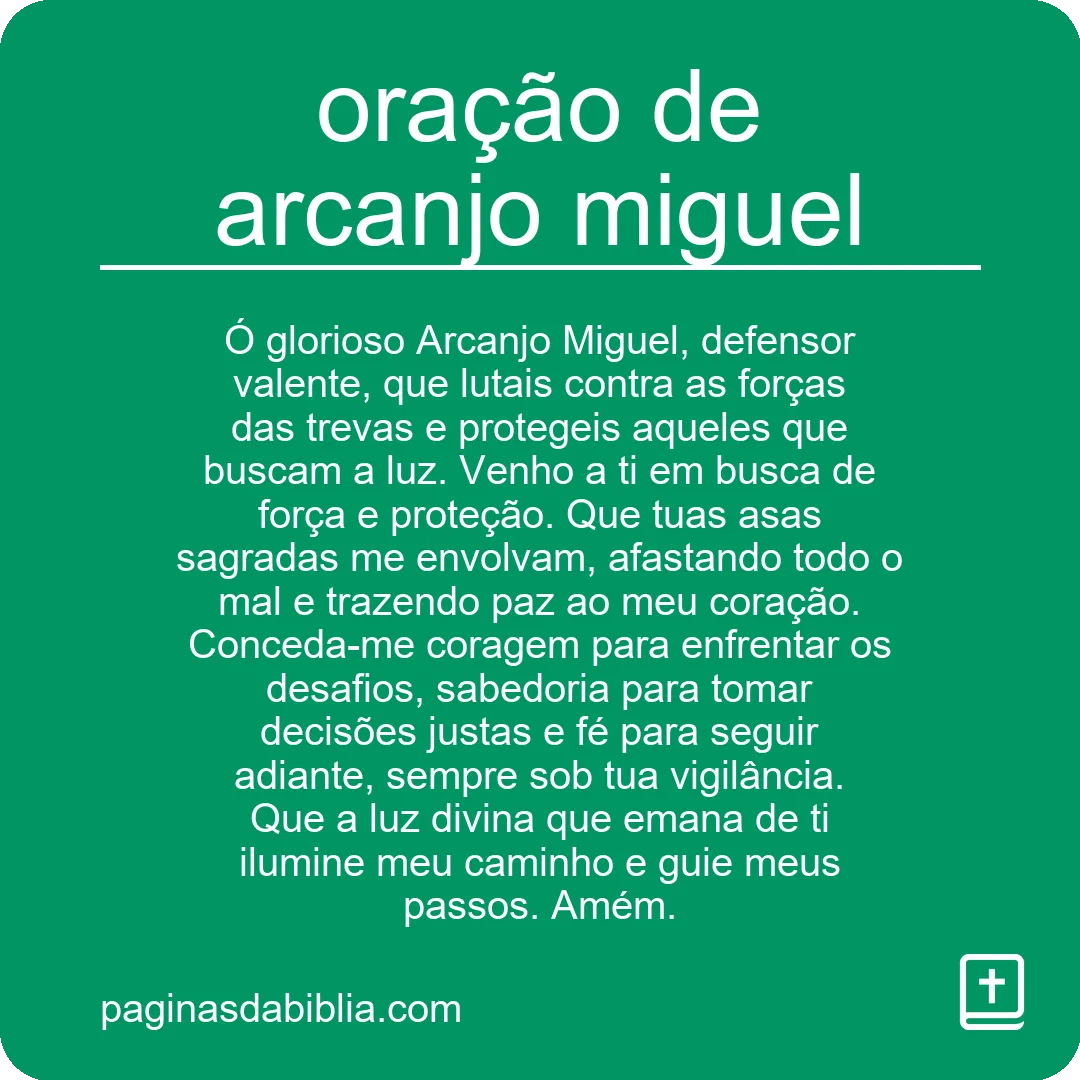 oração de arcanjo miguel