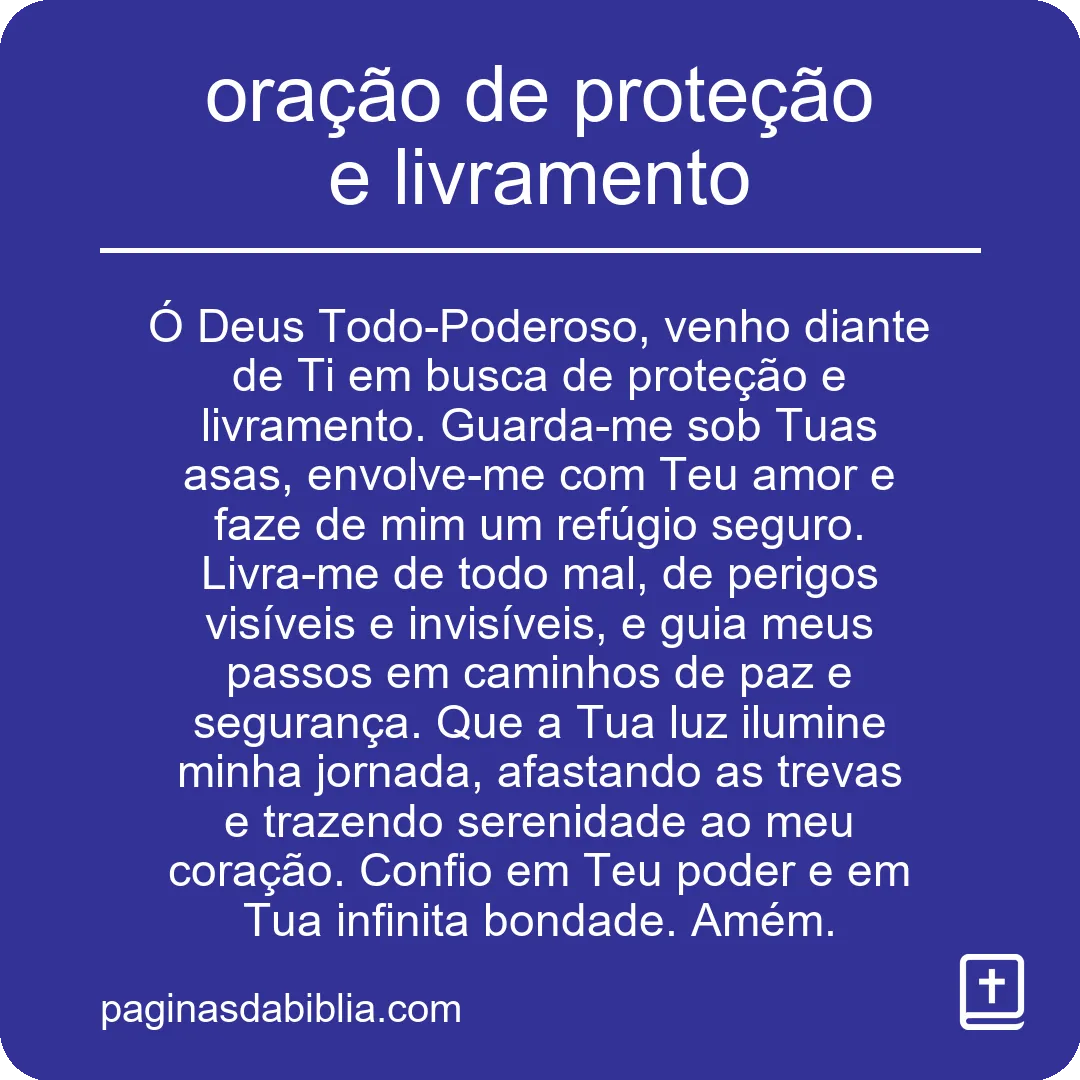 oração de proteção e livramento