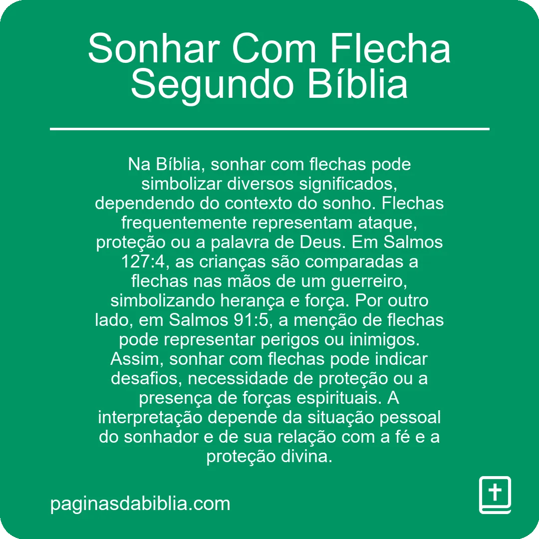 Sonhar Com Flecha Segundo Bíblia