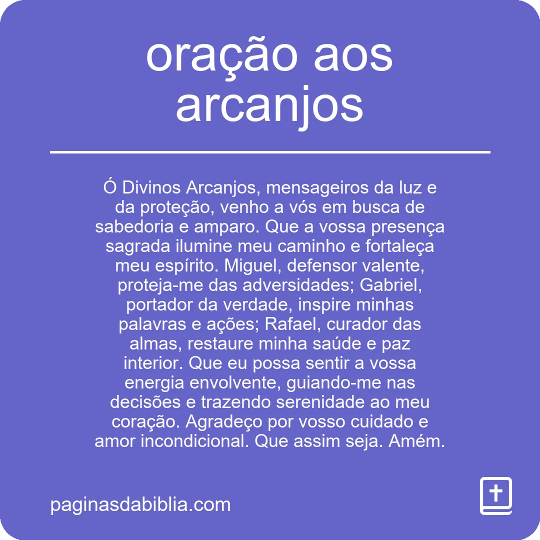 oração aos arcanjos