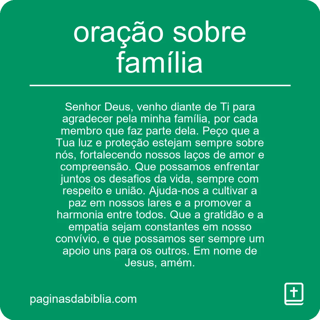 oração sobre família