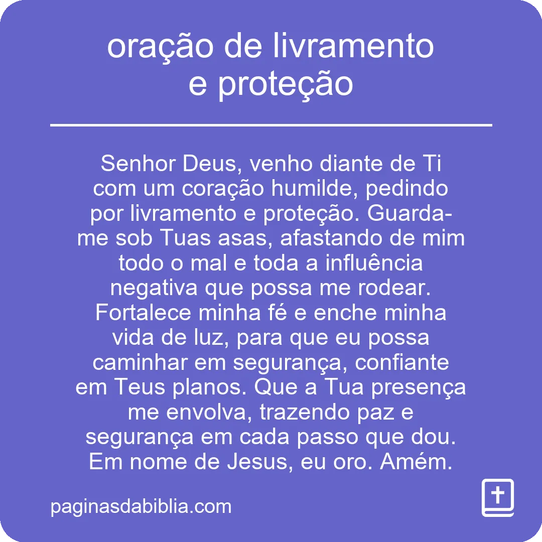 oração de livramento e proteção