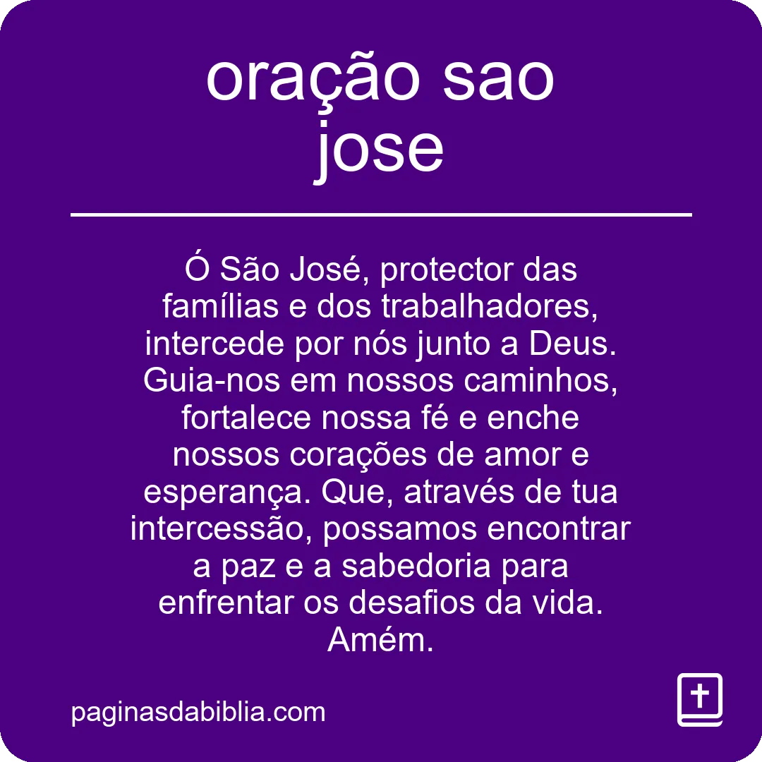 oração sao jose