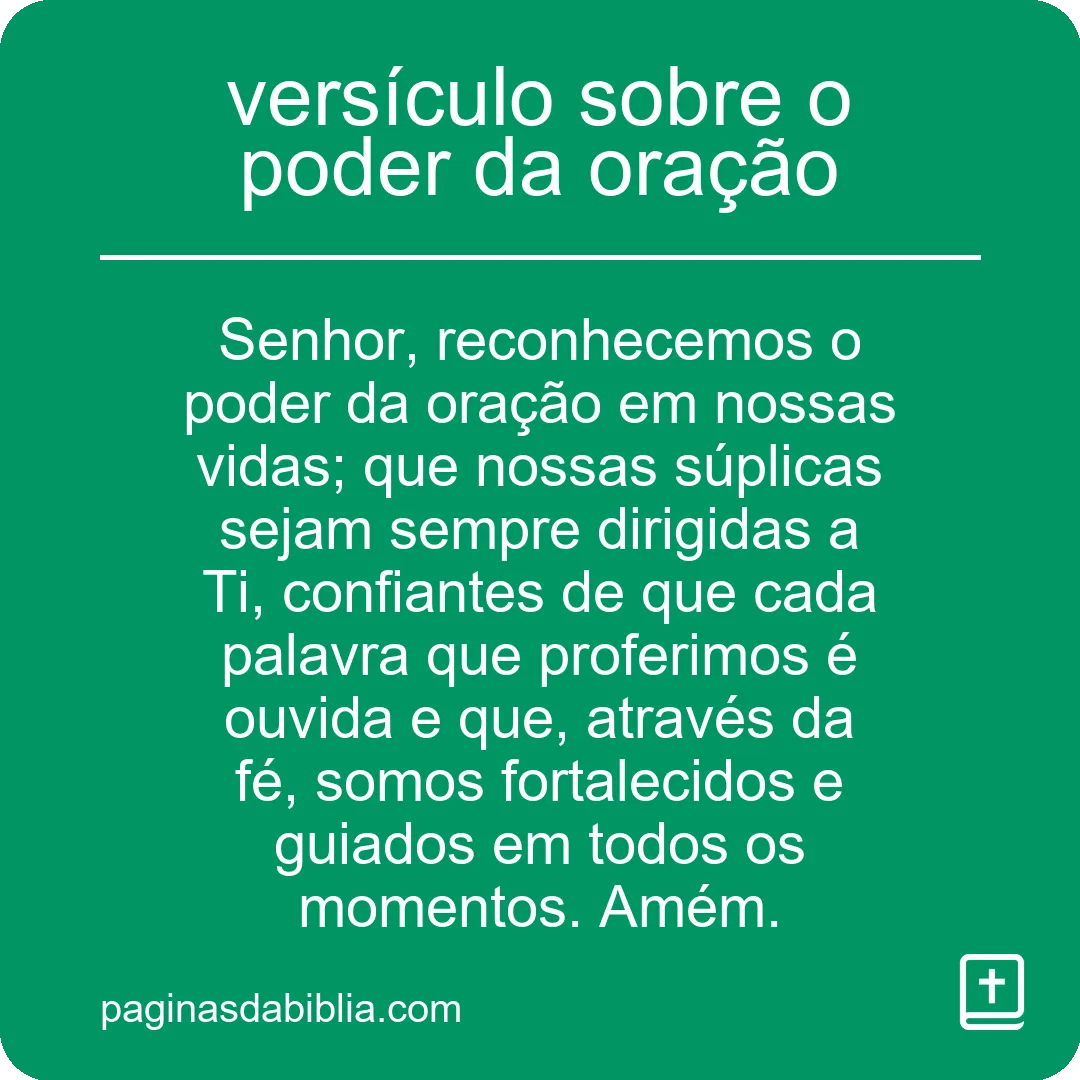 versículo sobre o poder da oração