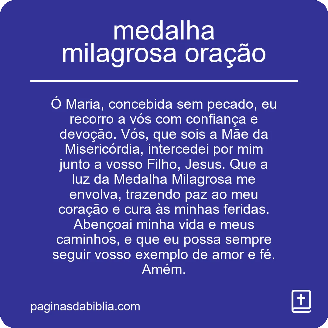 medalha milagrosa oração