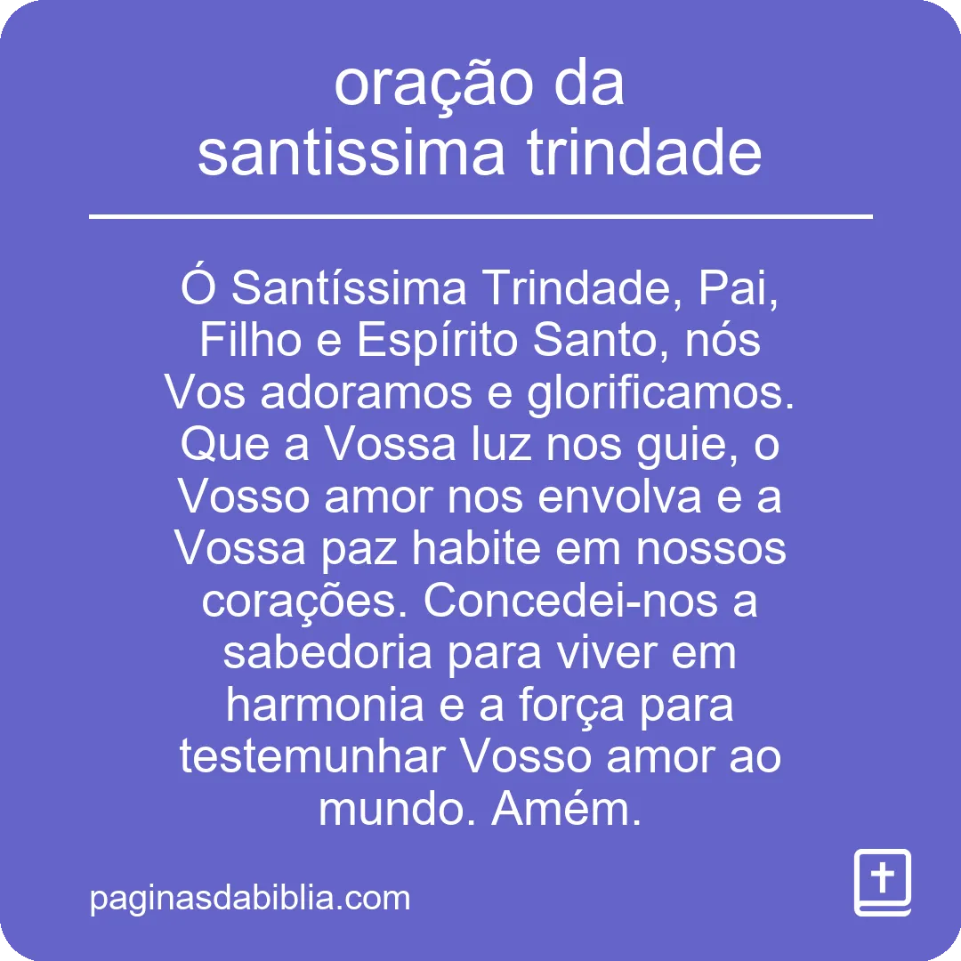 oração da santissima trindade