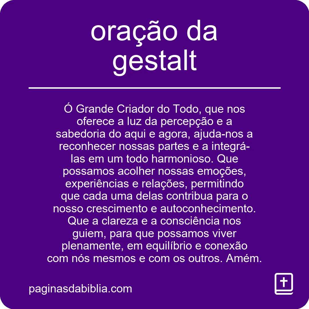 oração da gestalt