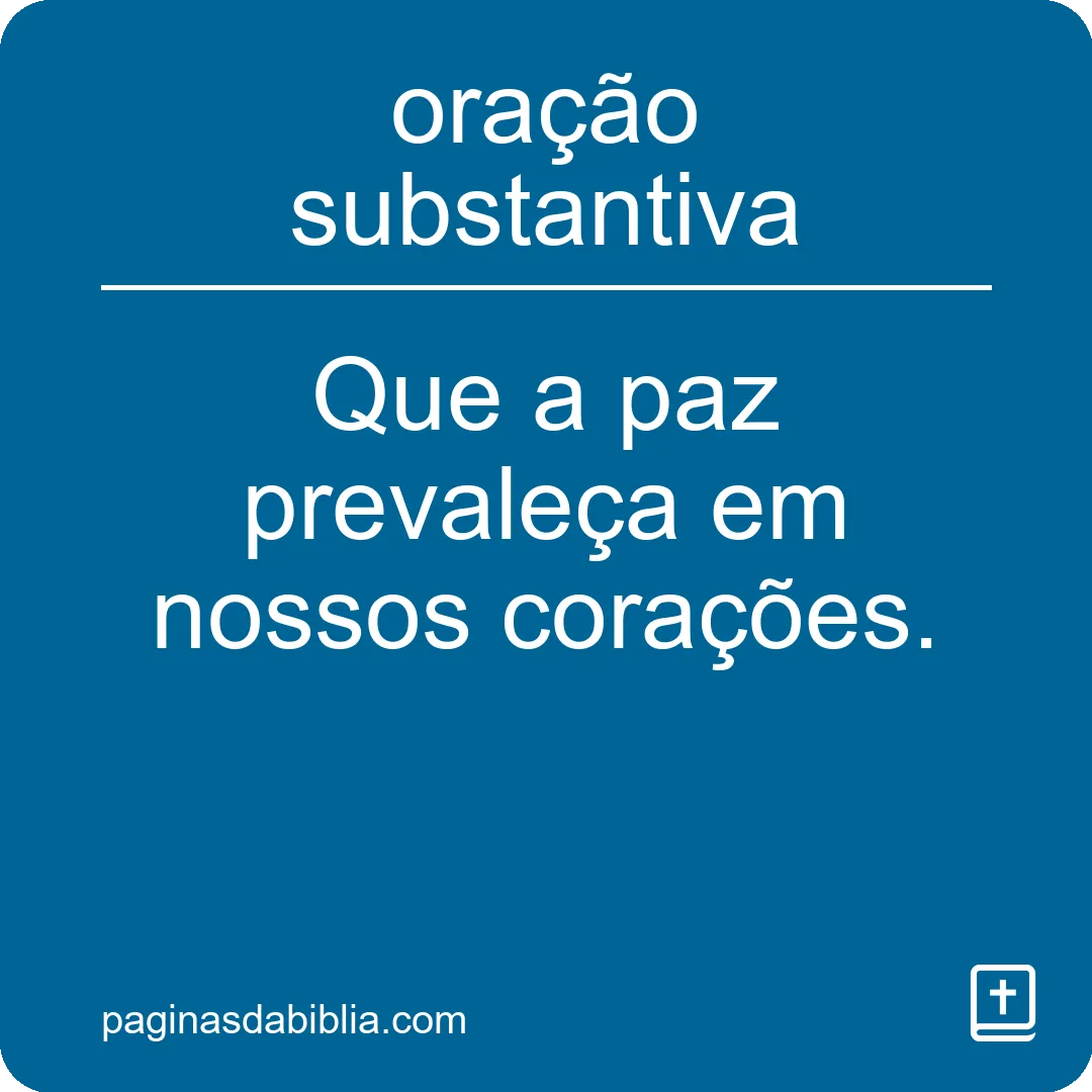 oração substantiva