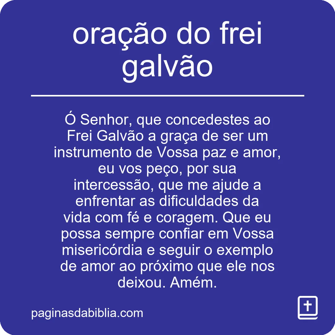 oração do frei galvão