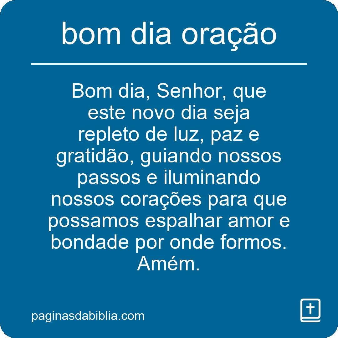 bom dia oração