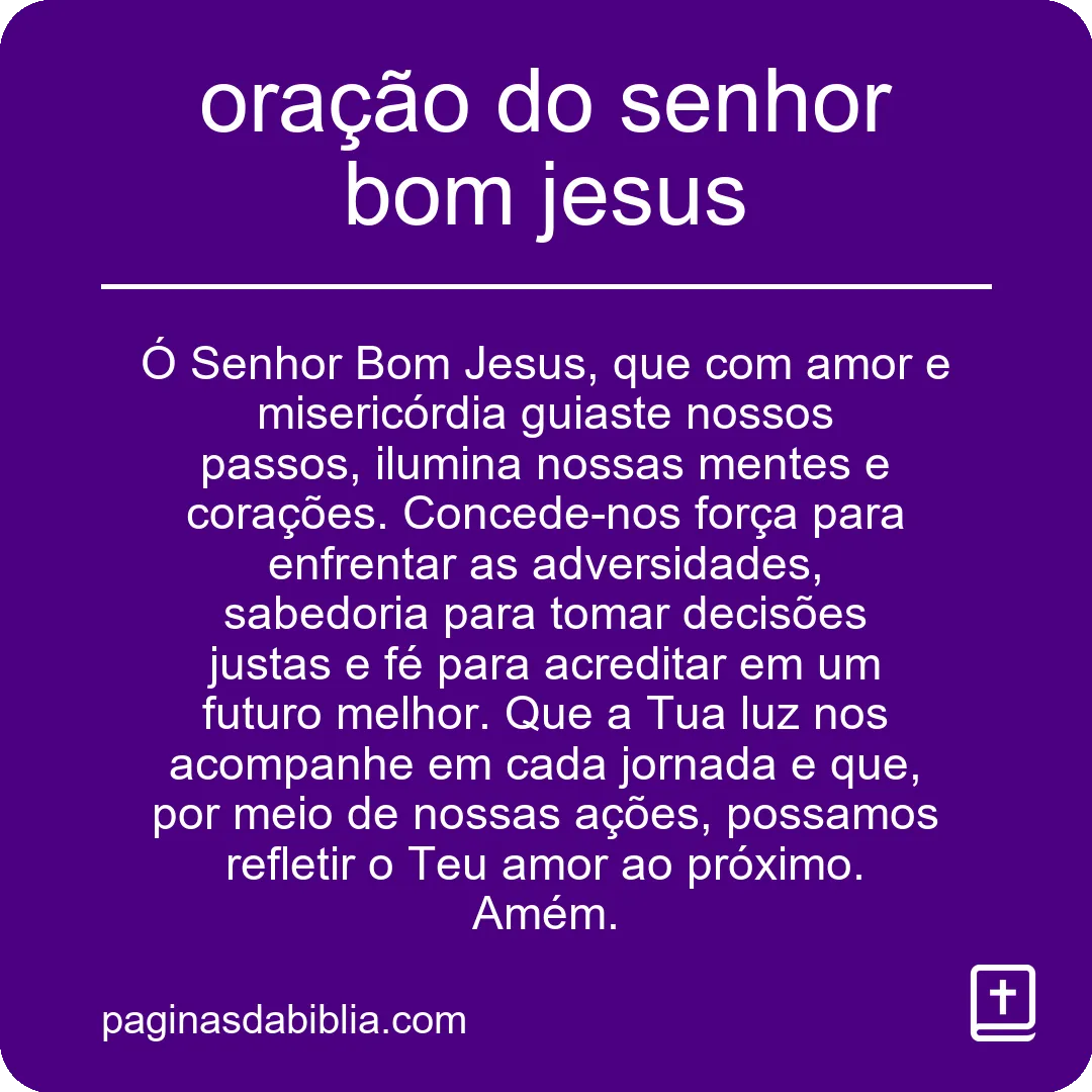 oração do senhor bom jesus