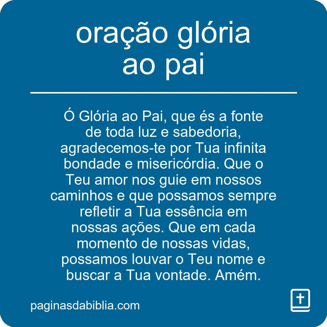 oração glória ao pai