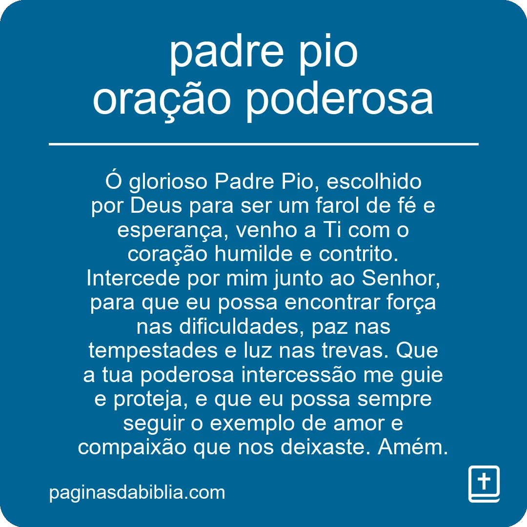 padre pio oração poderosa