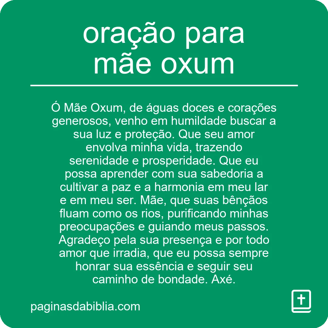 oração para mãe oxum