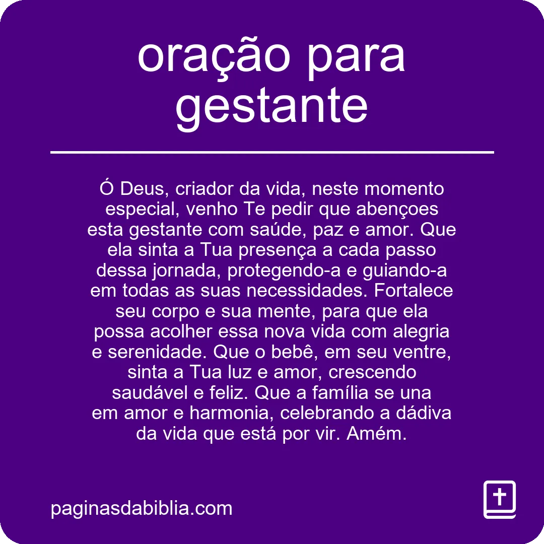 oração para gestante