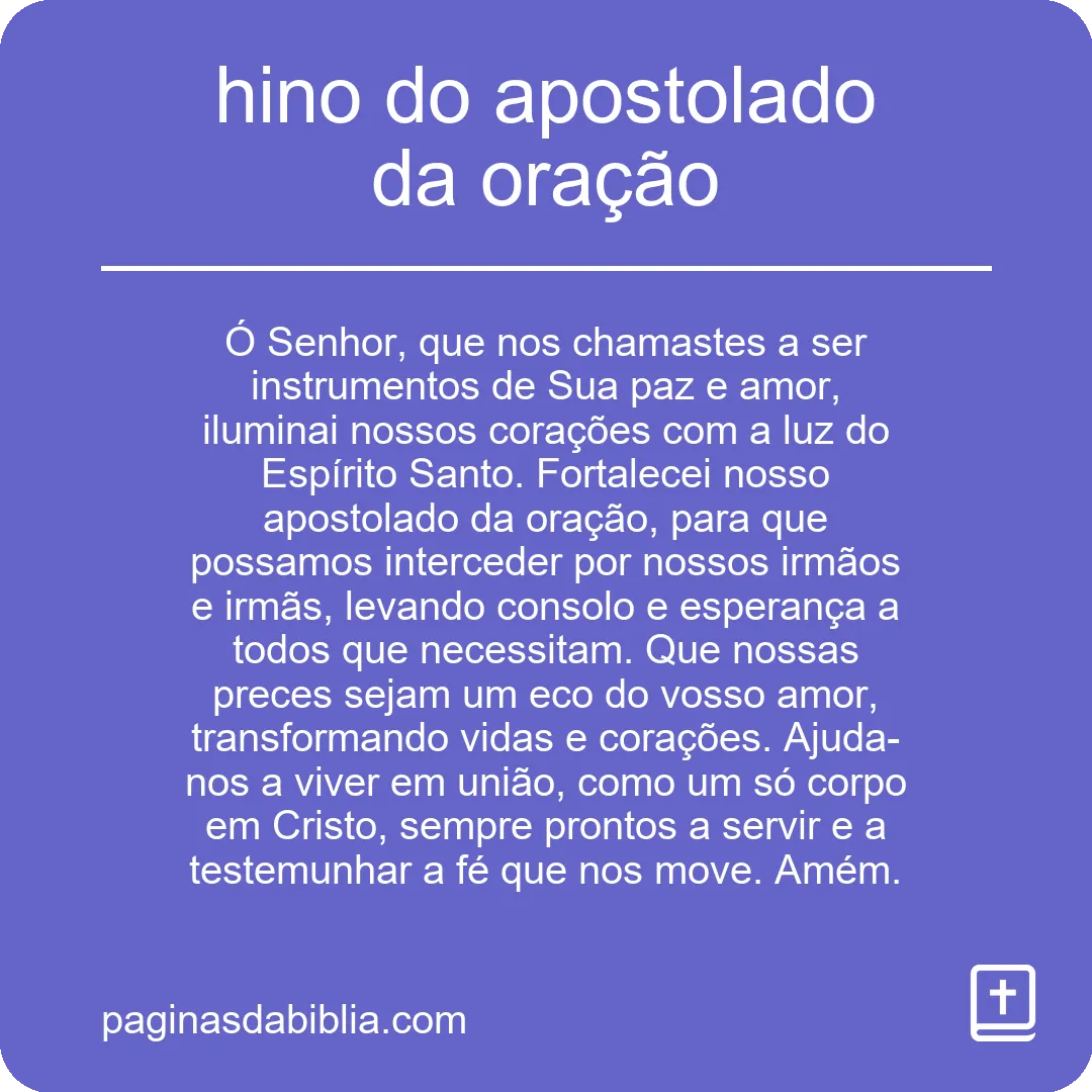 hino do apostolado da oração