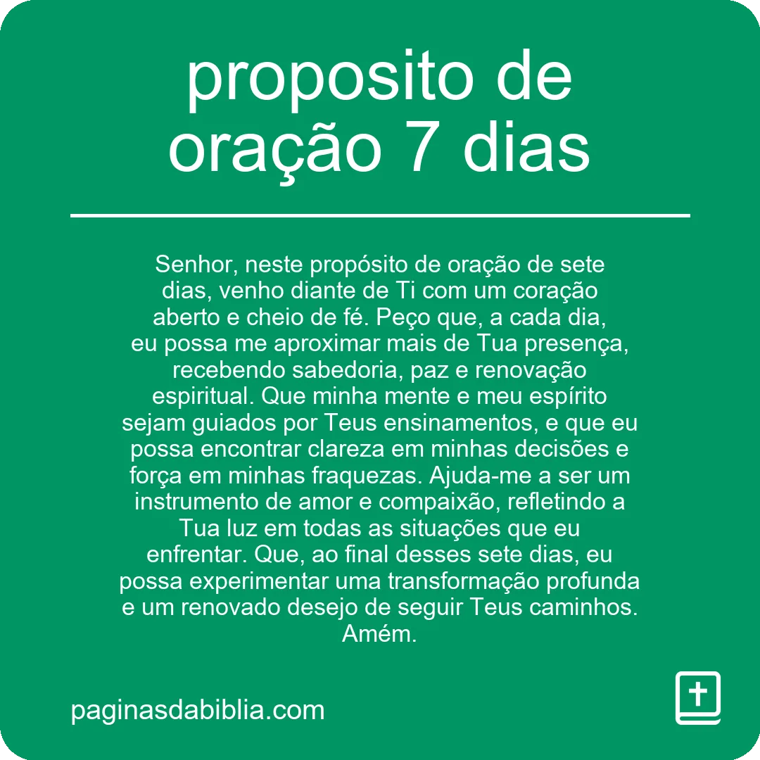 proposito de oração 7 dias