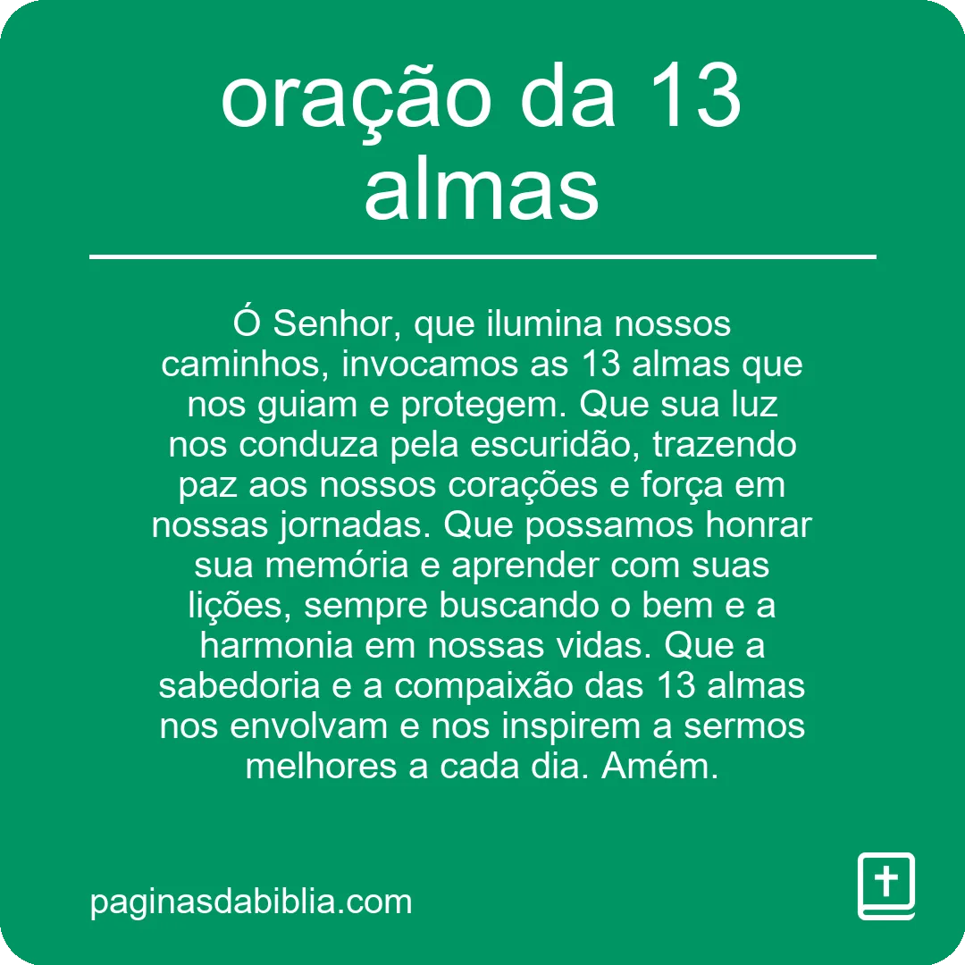 oração da 13 almas