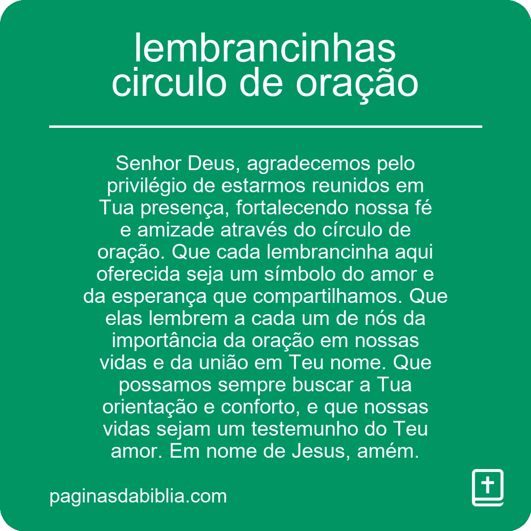 lembrancinhas circulo de oração