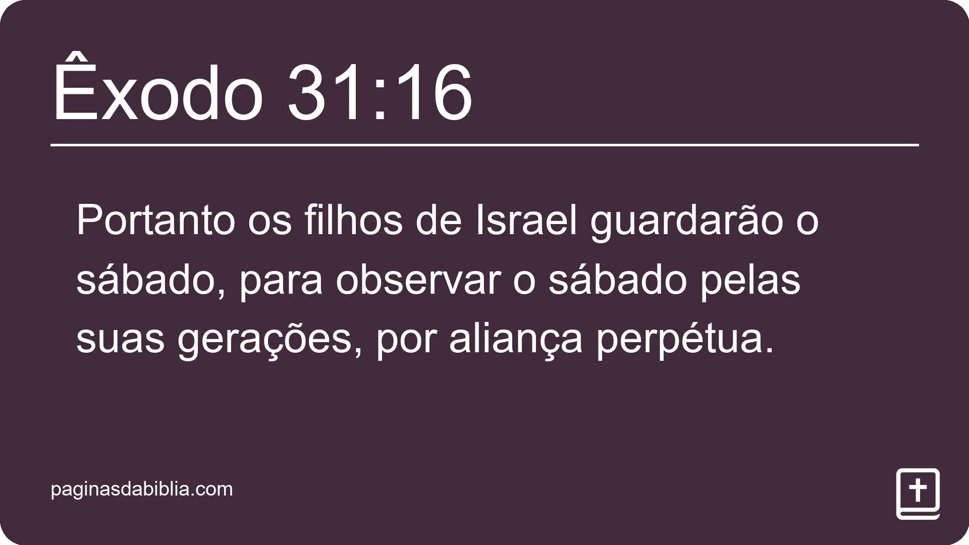 Êxodo 31:16