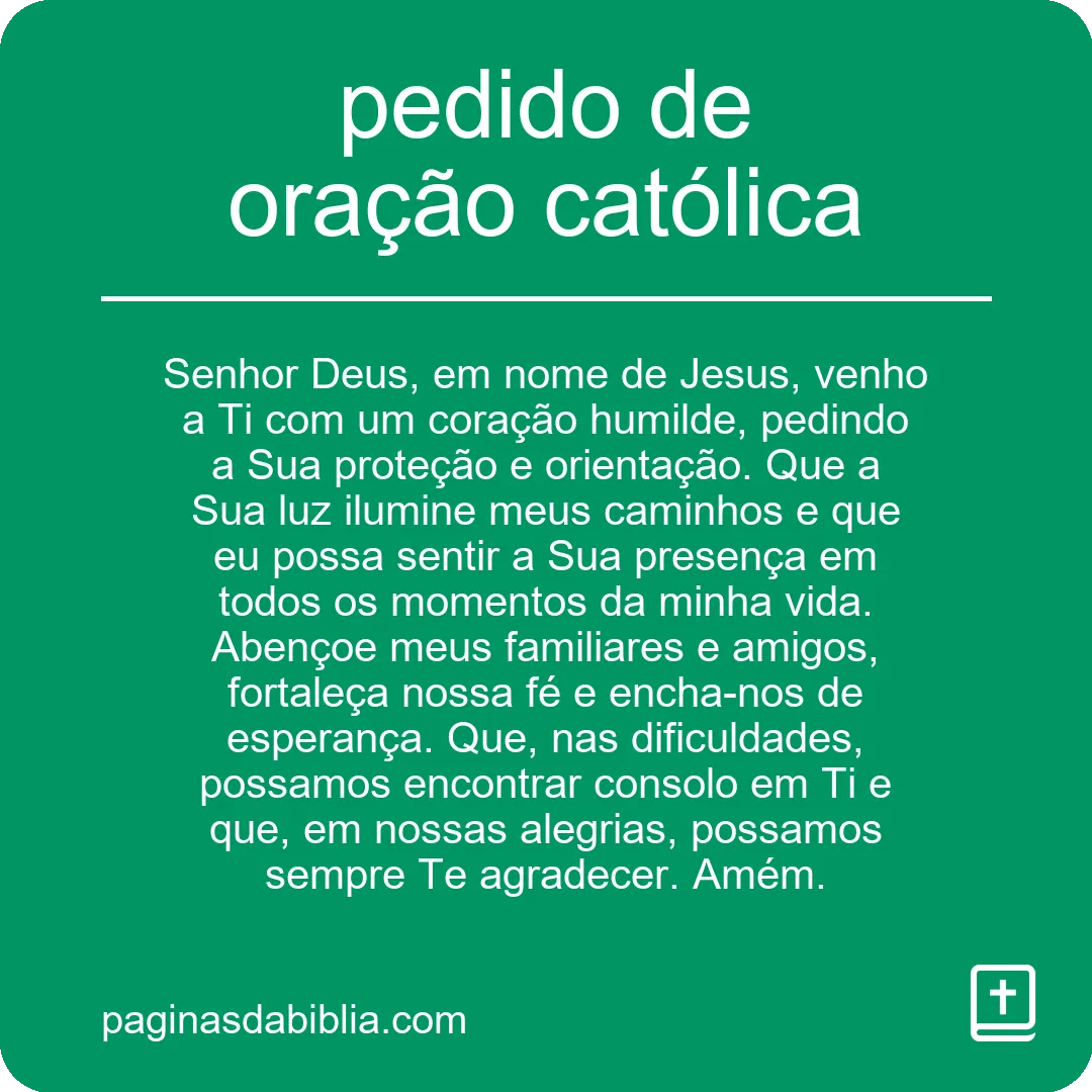 pedido de oração católica