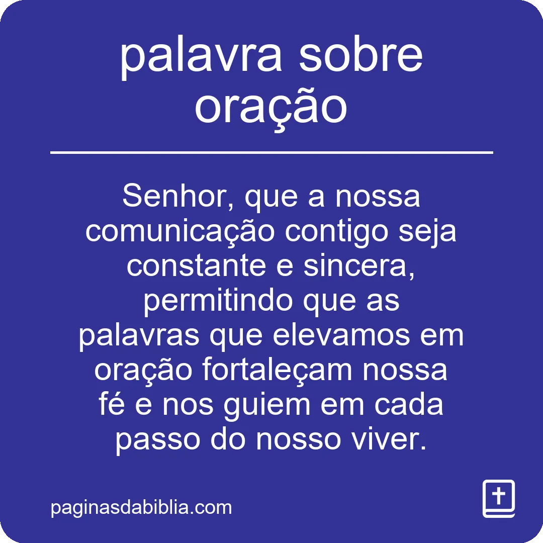 palavra sobre oração