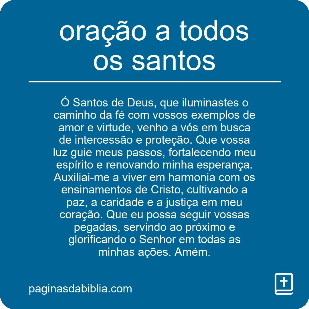 oração a todos os santos