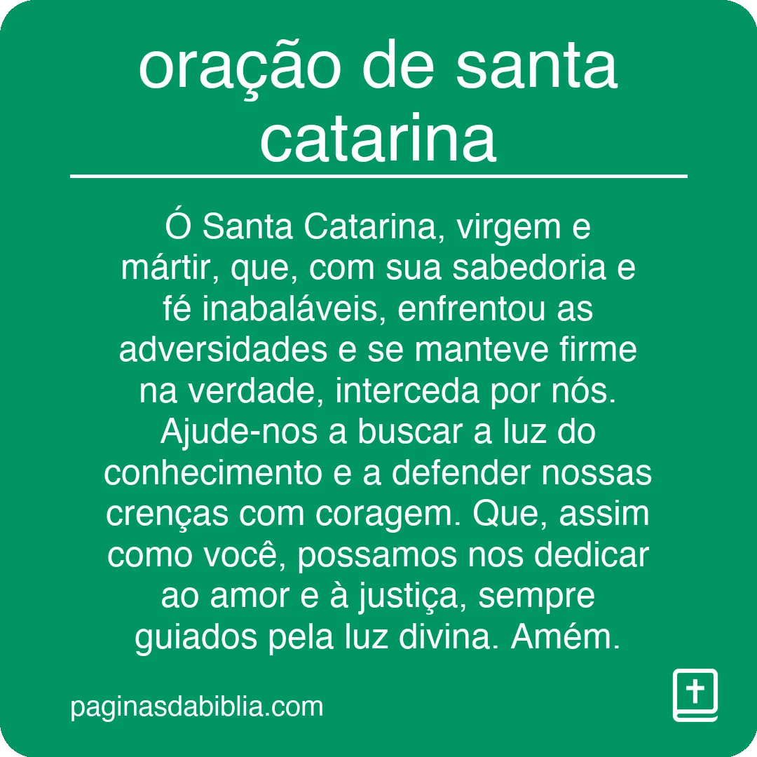 oração de santa catarina