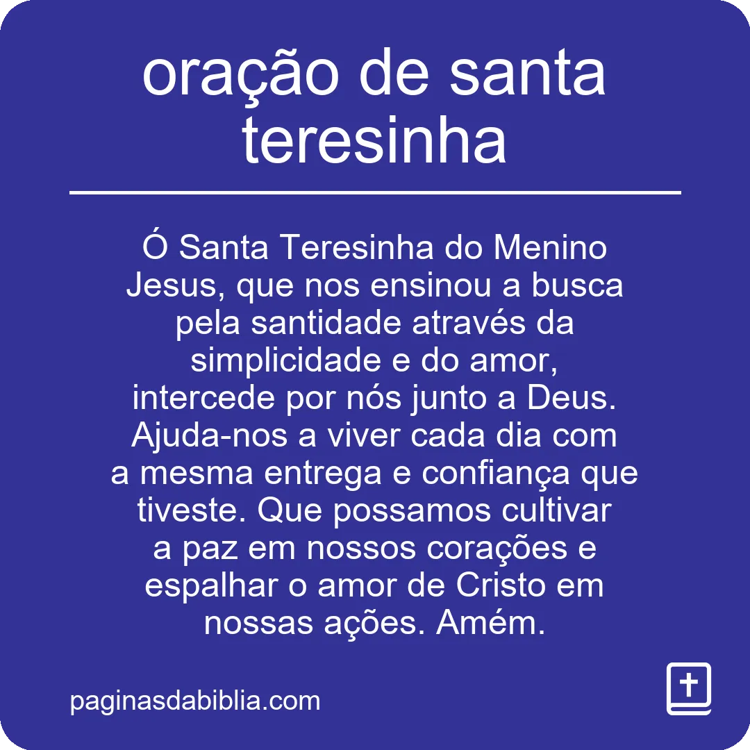 oração de santa teresinha