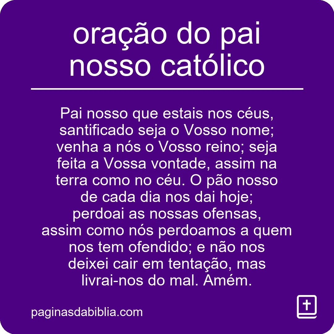 oração do pai nosso católico