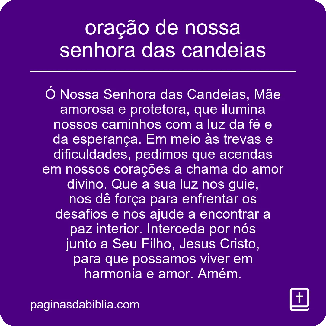 oração de nossa senhora das candeias