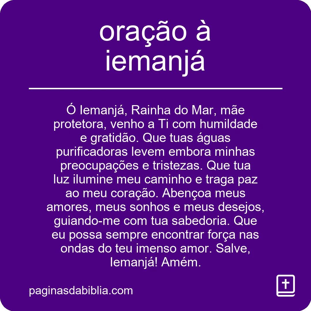 oração à iemanjá