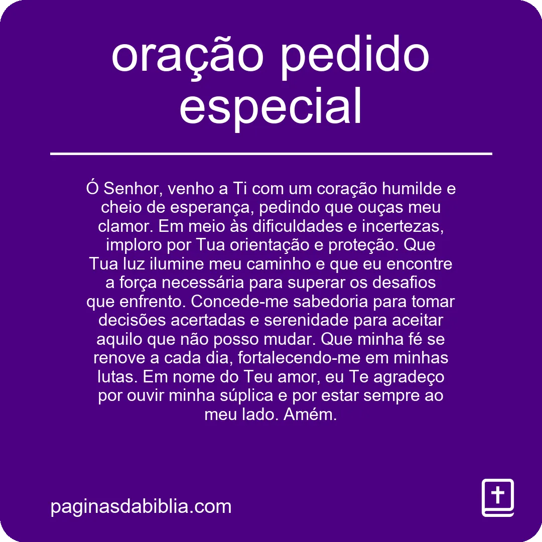 oração pedido especial