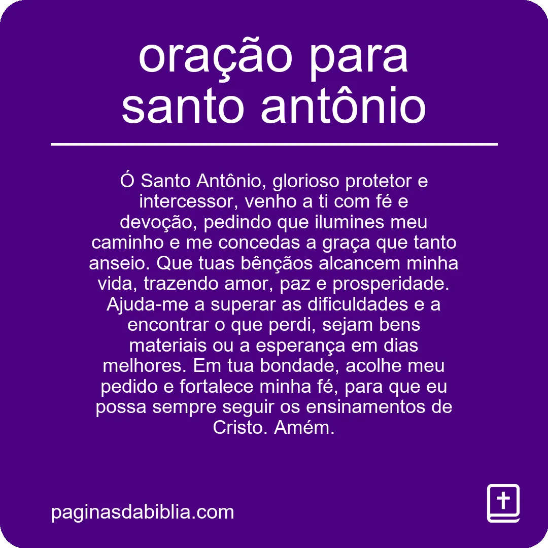 oração para santo antônio