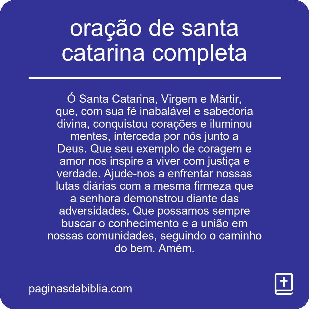 oração de santa catarina completa