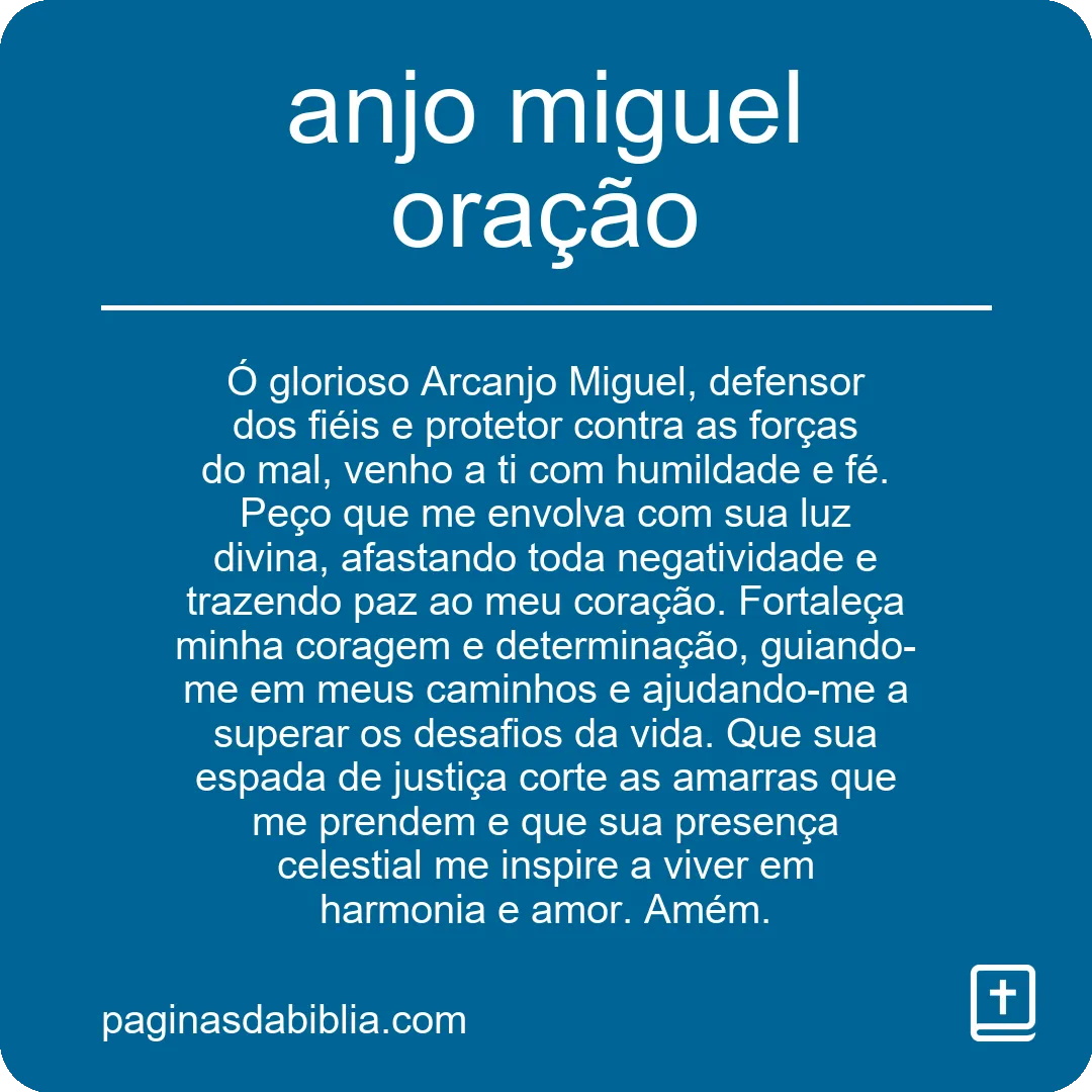 anjo miguel oração