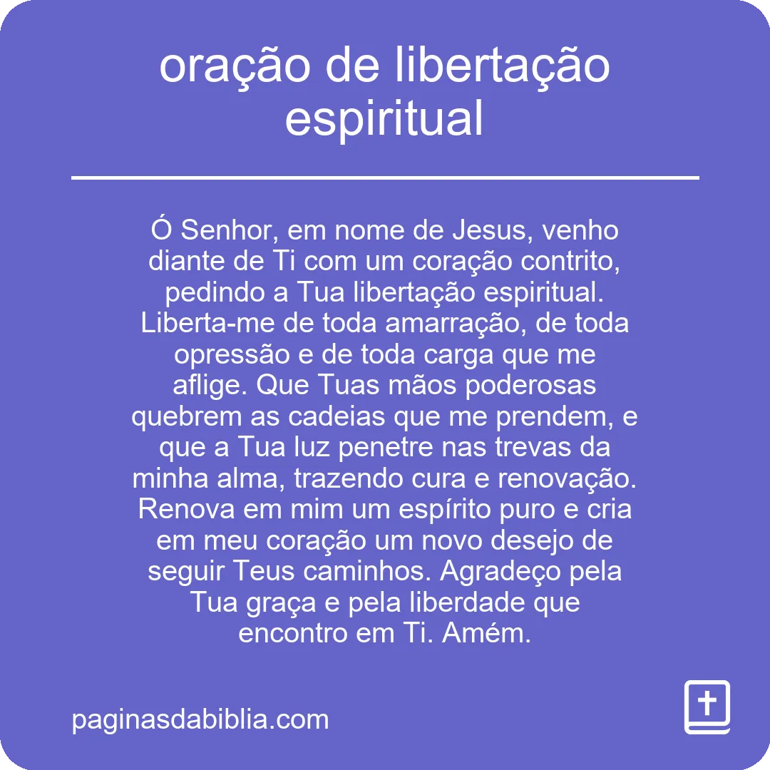 oração de libertação espiritual