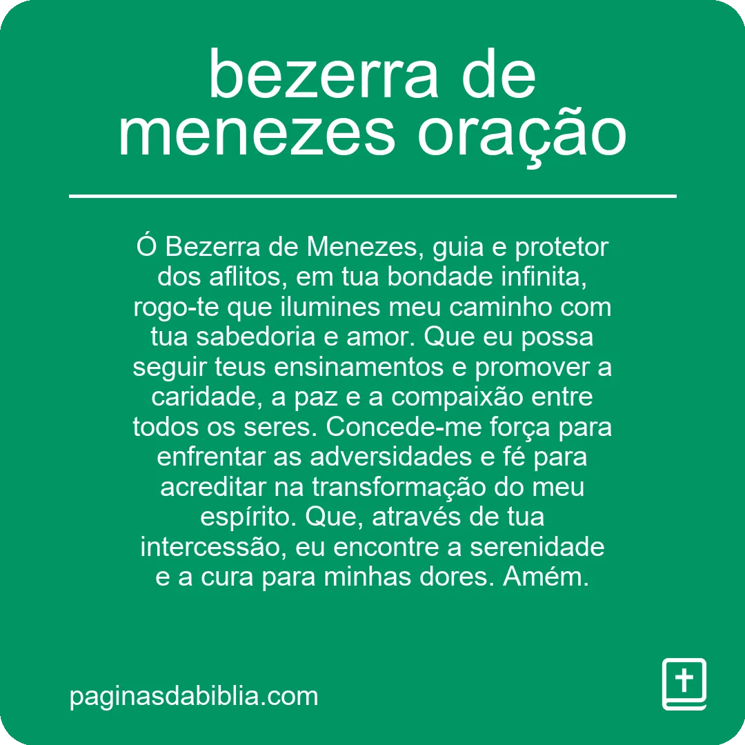 bezerra de menezes oração