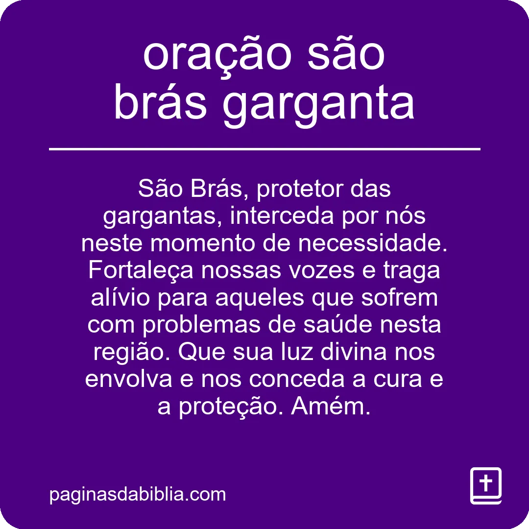 oração são brás garganta