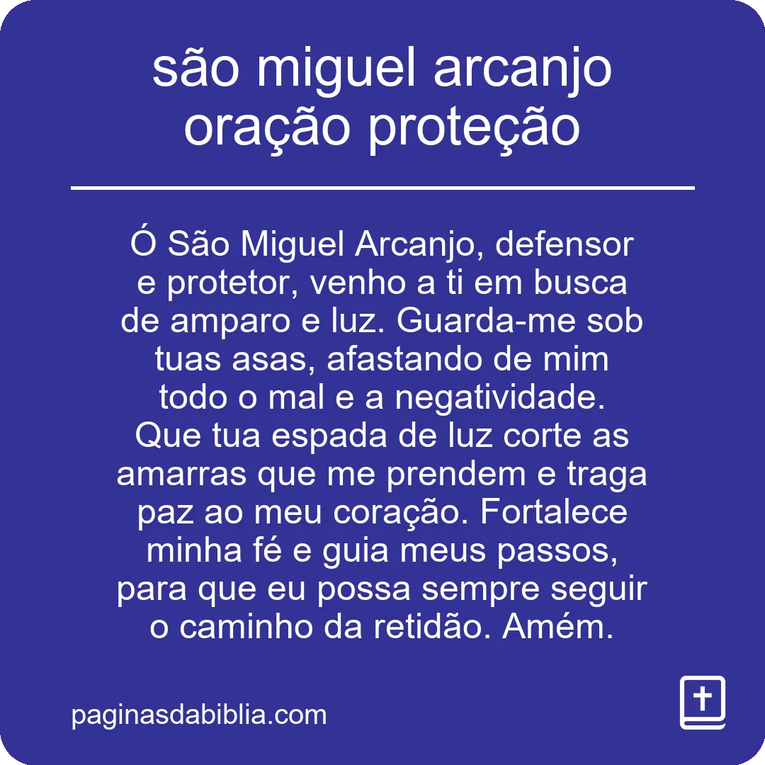 são miguel arcanjo oração proteção