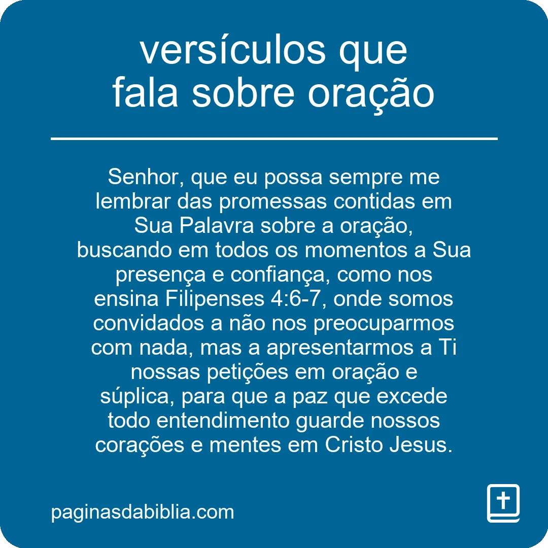 versículos que fala sobre oração