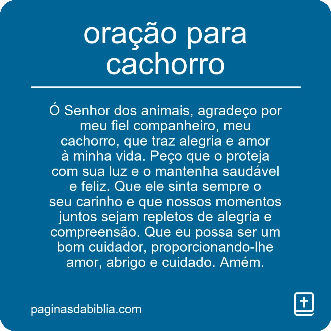 oração para cachorro