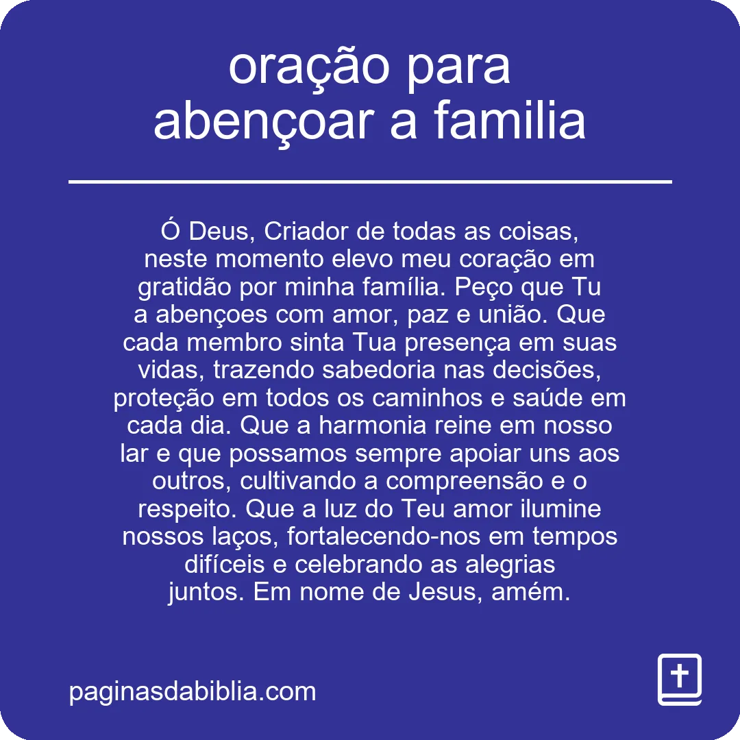 oração para abençoar a familia