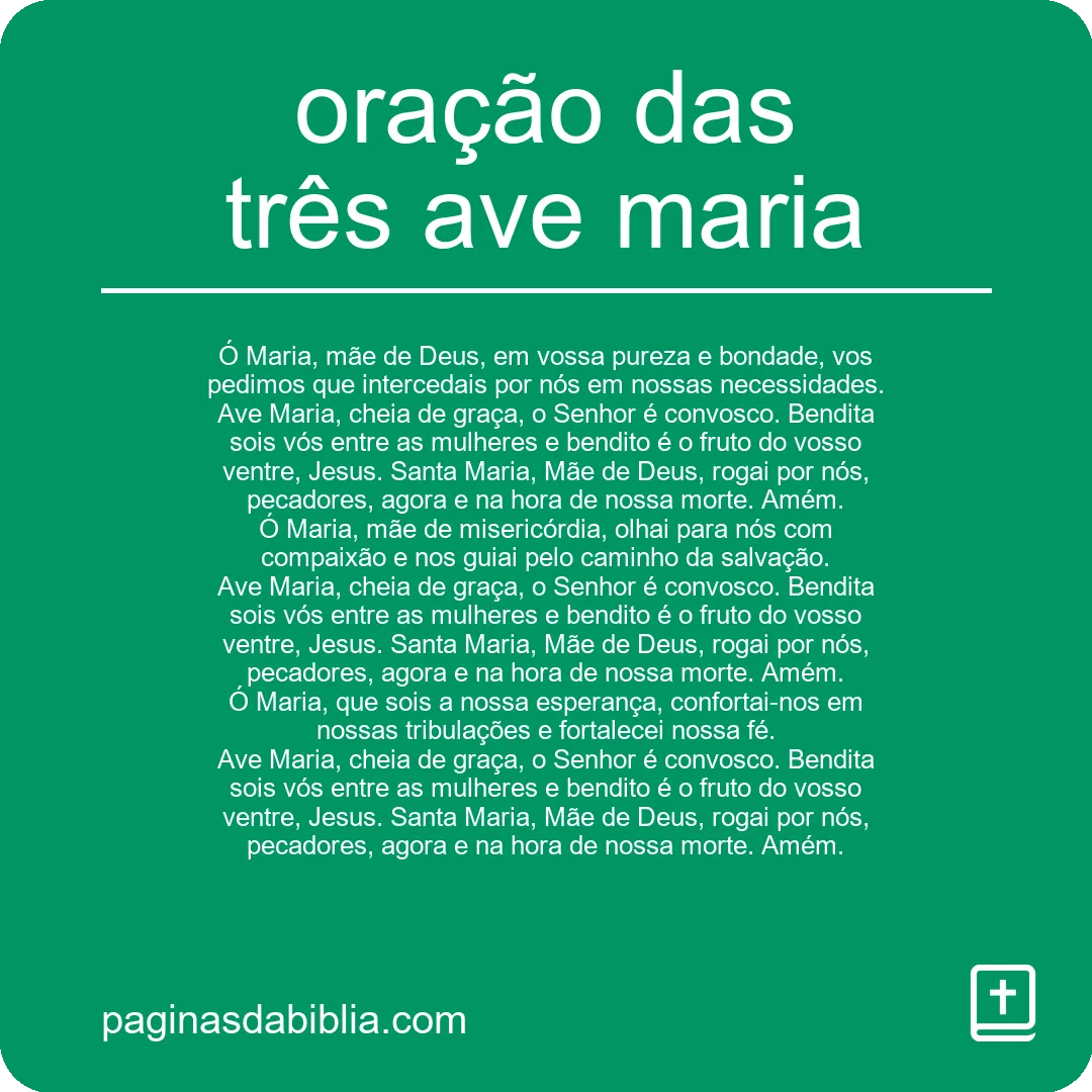 oração das três ave maria