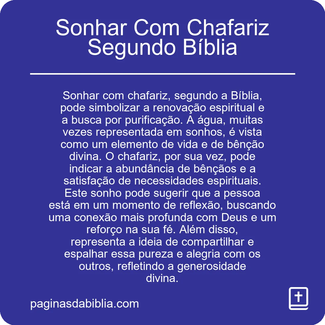 Sonhar Com Chafariz Segundo Bíblia