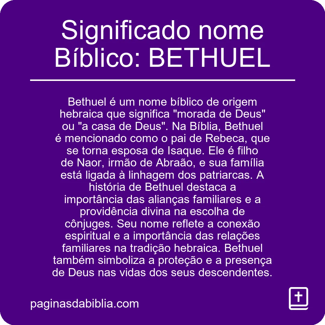 Significado nome Bíblico: BETHUEL