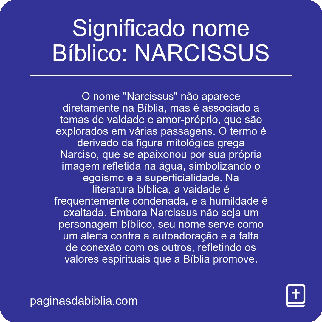 Significado nome Bíblico: NARCISSUS